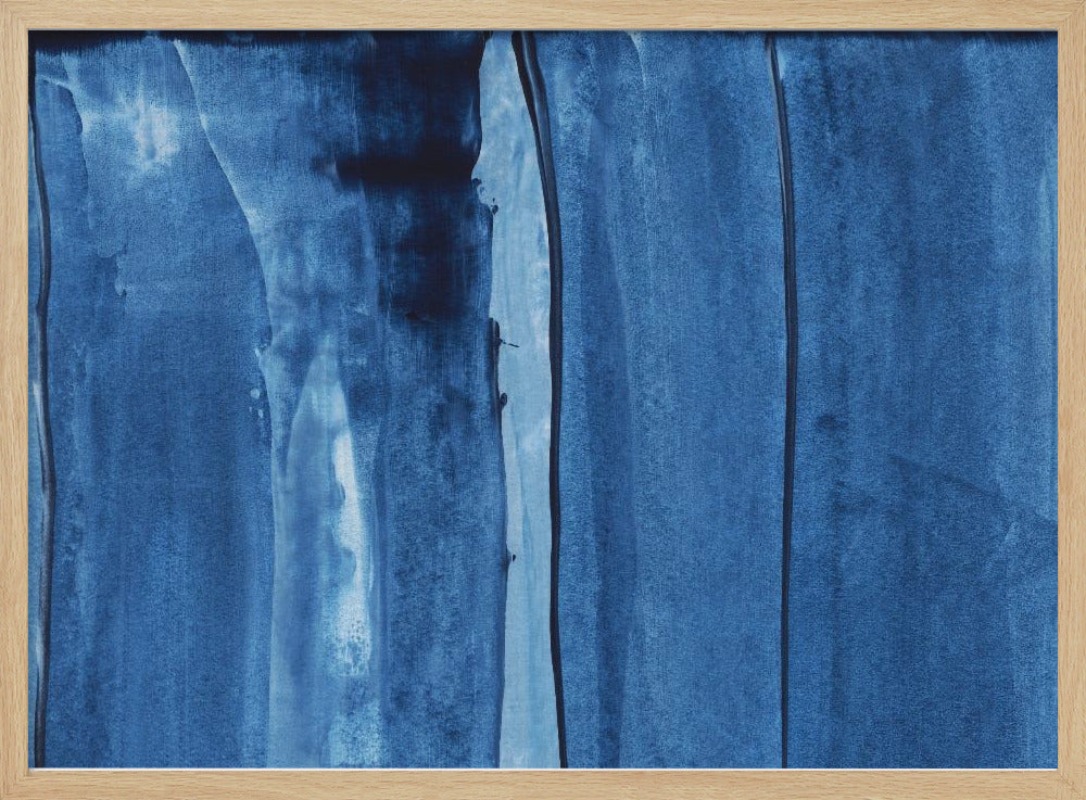 Blaue Textur mit fließenden vertikalen Linien | Poster