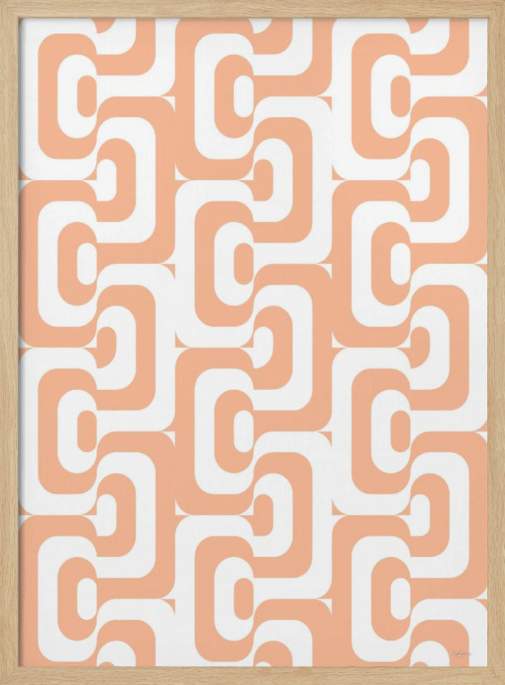 Retro-Muster Pfirsich Flaum | Poster