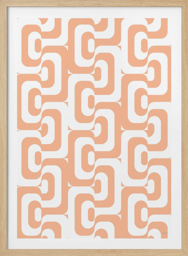 Retro-Muster Pfirsich Flaum | Poster