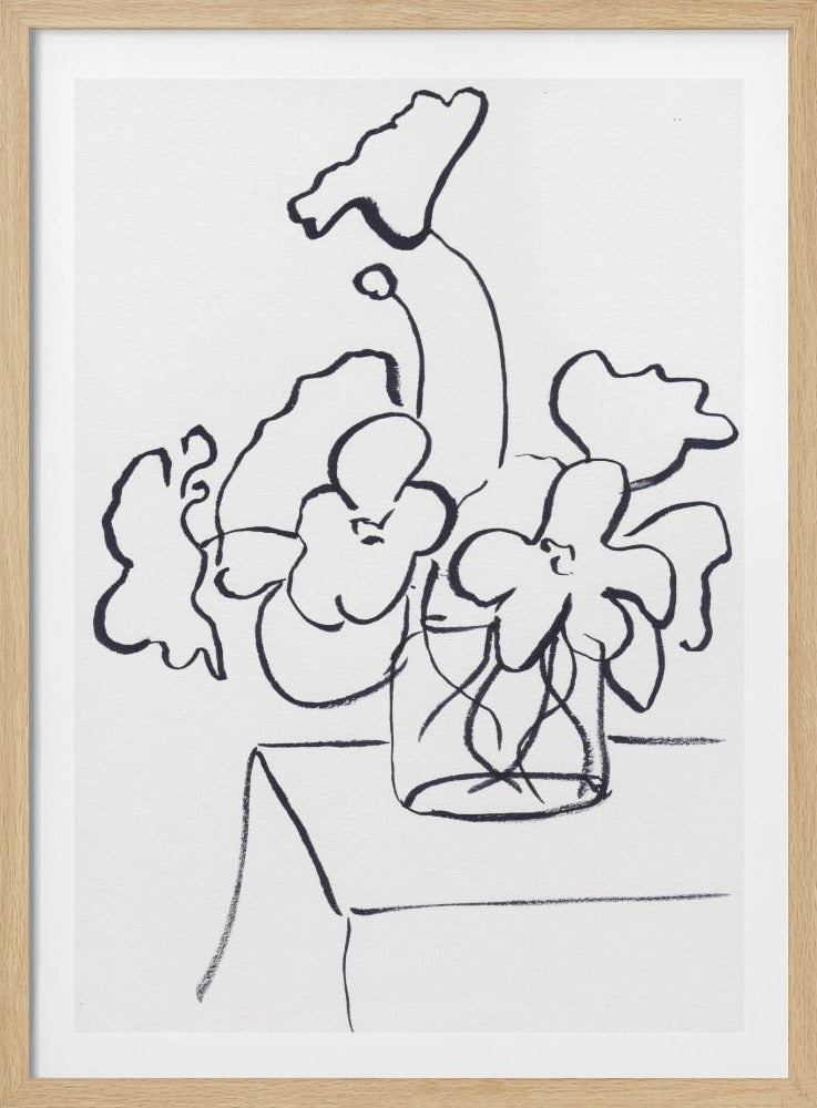 Schwarz-Weiß-Mohnblumen klein | Poster