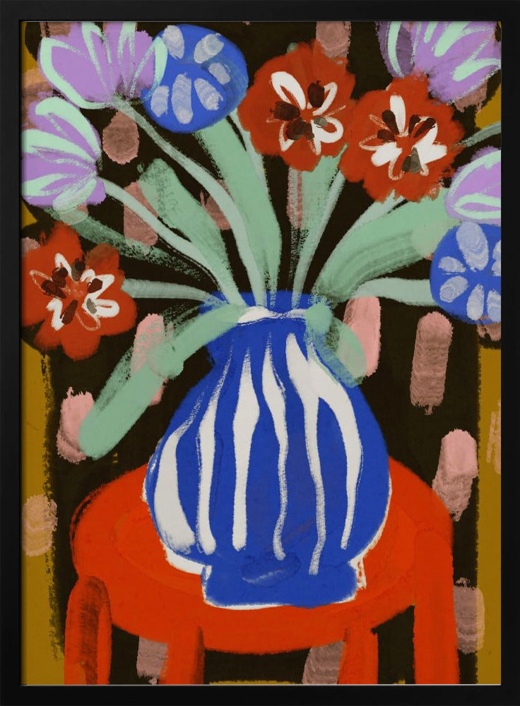 Vase mit fröhlichen Blüten | Poster