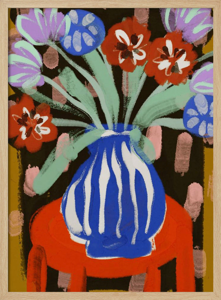 Vase mit fröhlichen Blüten | Poster