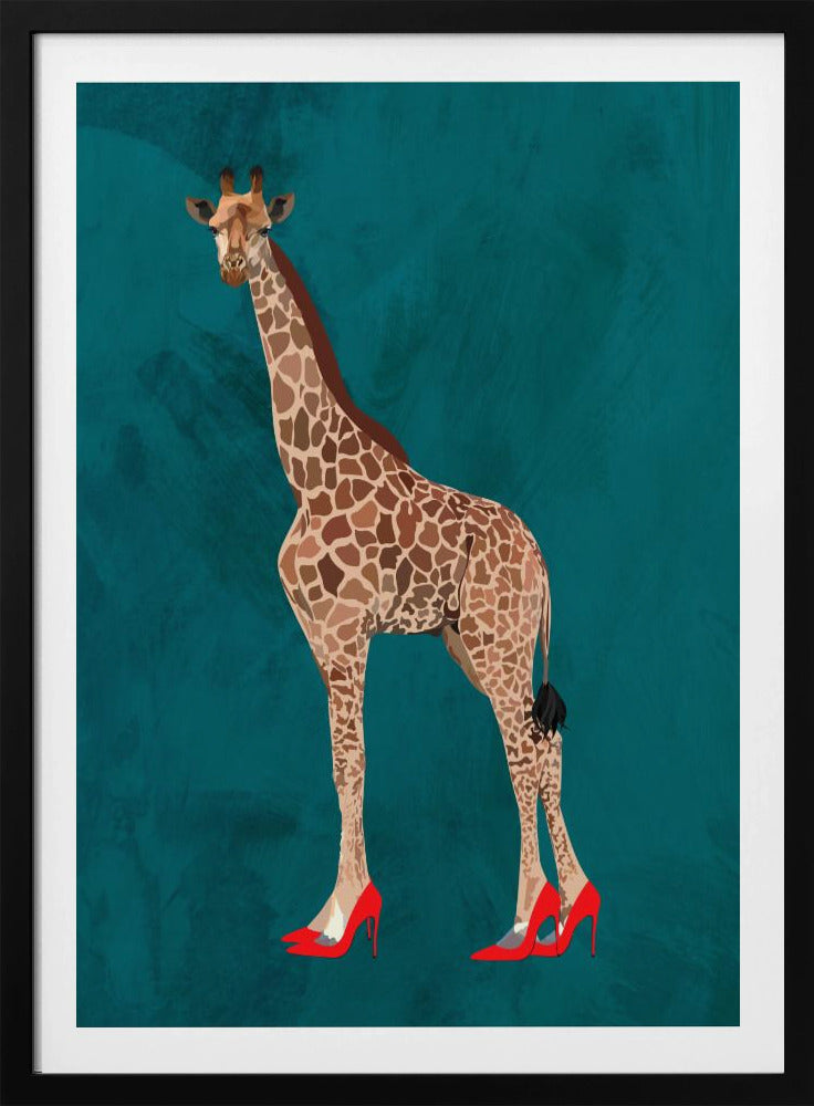 Türkise Giraffen-Absätze | Poster