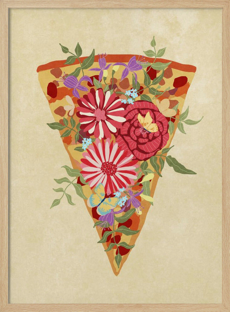 Stück Blumenpizza | Poster