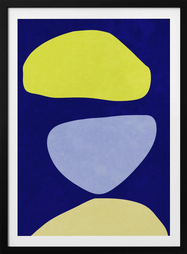 Abstrakte Formen Blau und Gelb | Poster