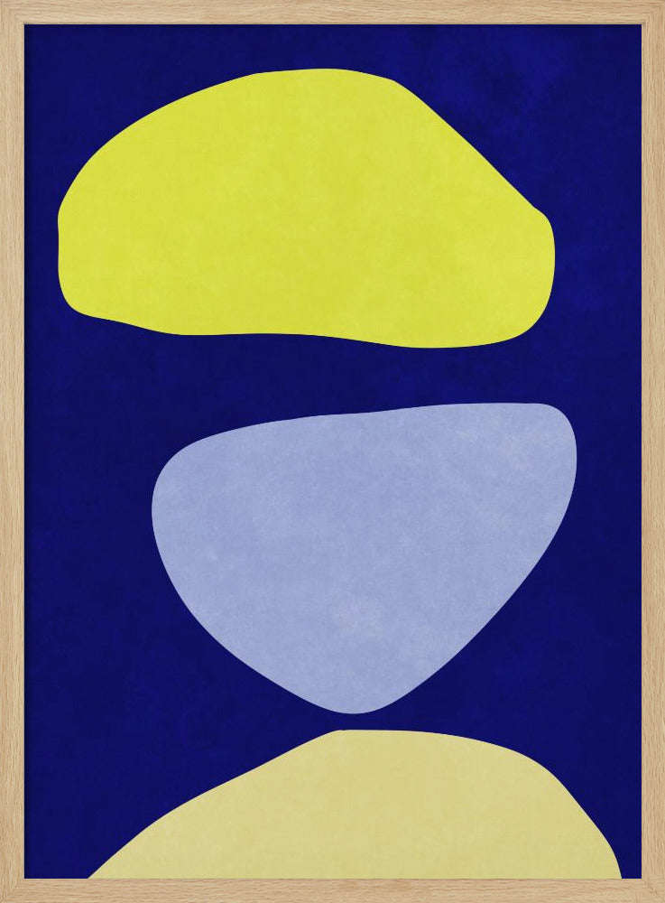 Abstrakte Formen Blau und Gelb | Poster