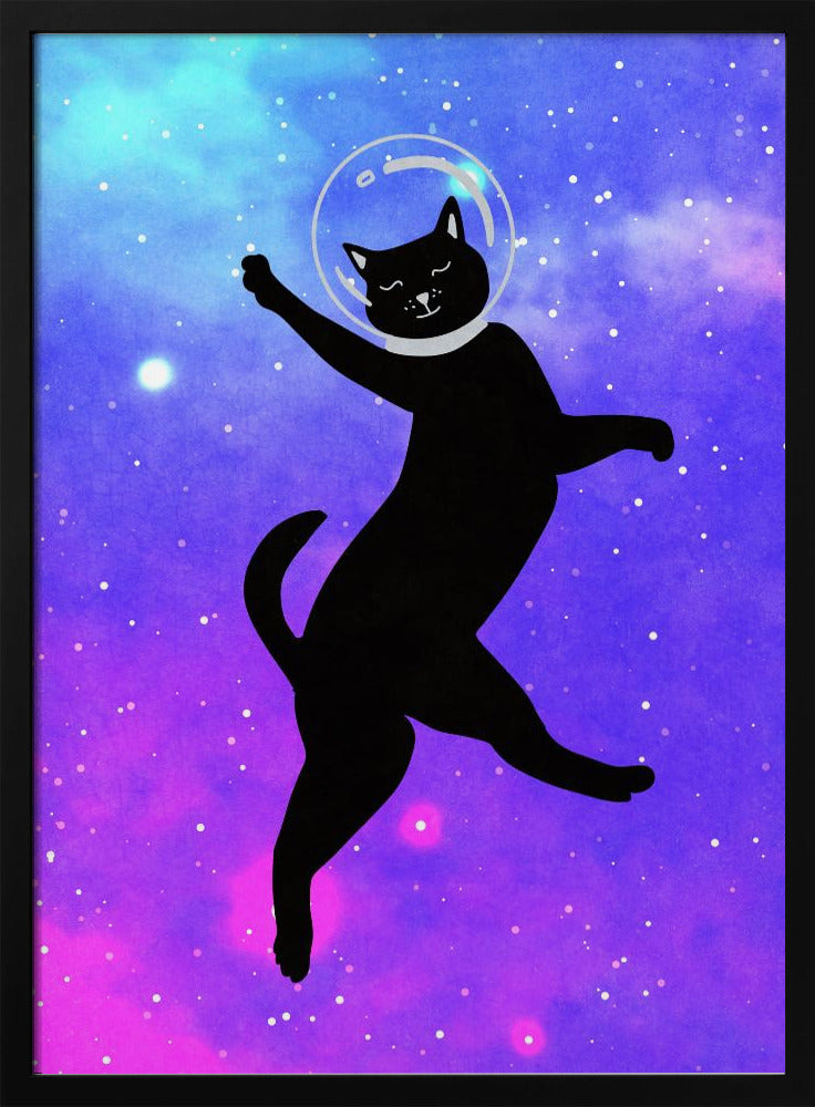 Glückliche Weltraumkatze | Poster