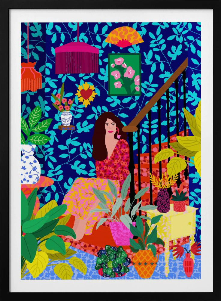 Frau auf der Treppe | Poster