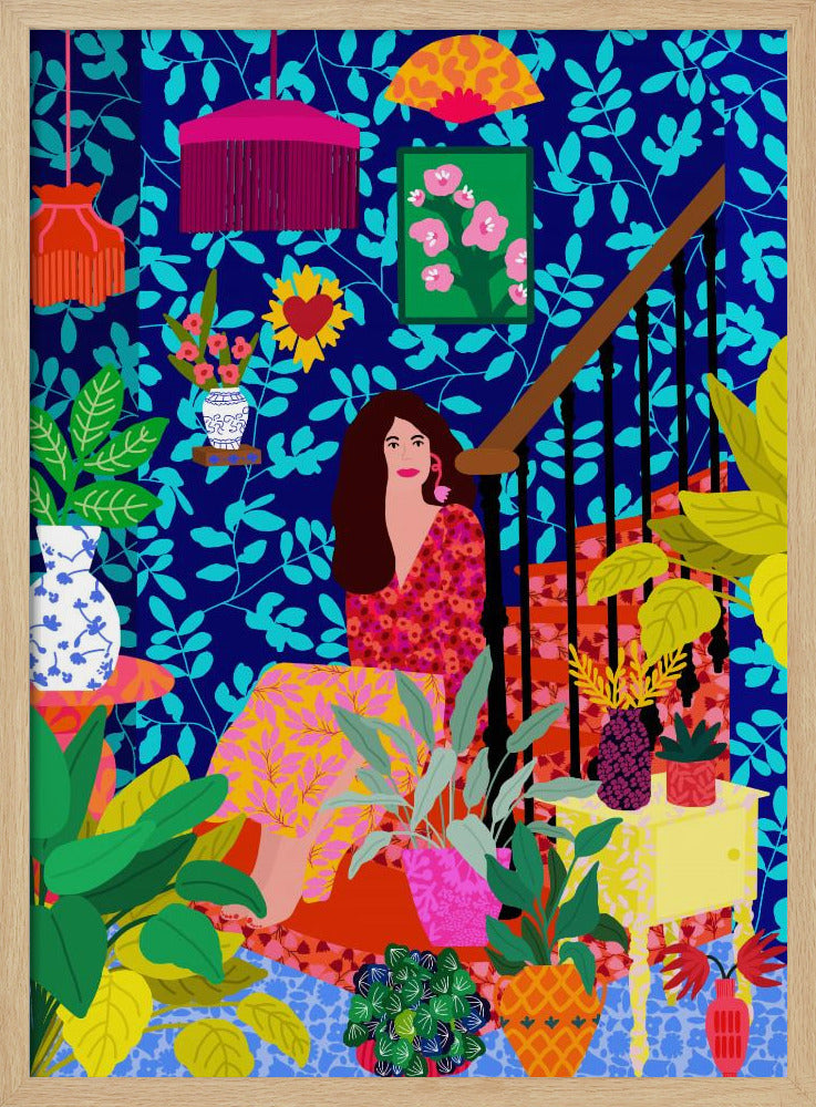 Frau auf der Treppe | Poster