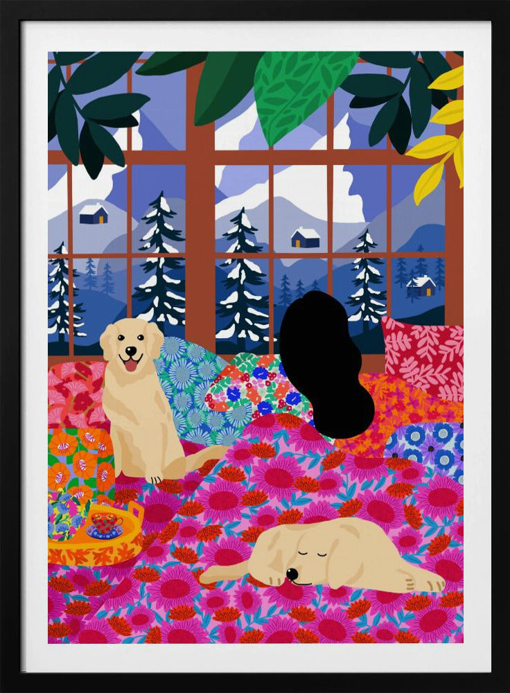 Im Bett mit Blick auf die Aussicht | Poster