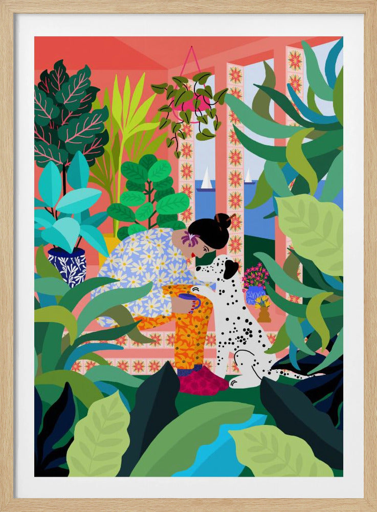 Mädchen mit Hündchen | Poster