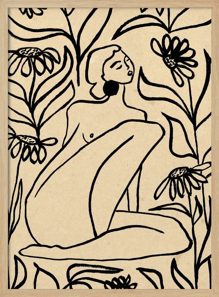 Mädchen im Sonnenblumenfeld | Poster