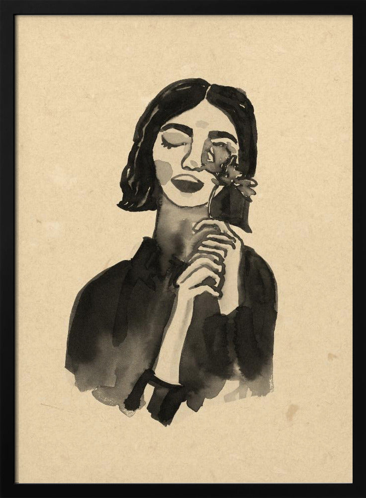 Mädchen mit Blume | Poster