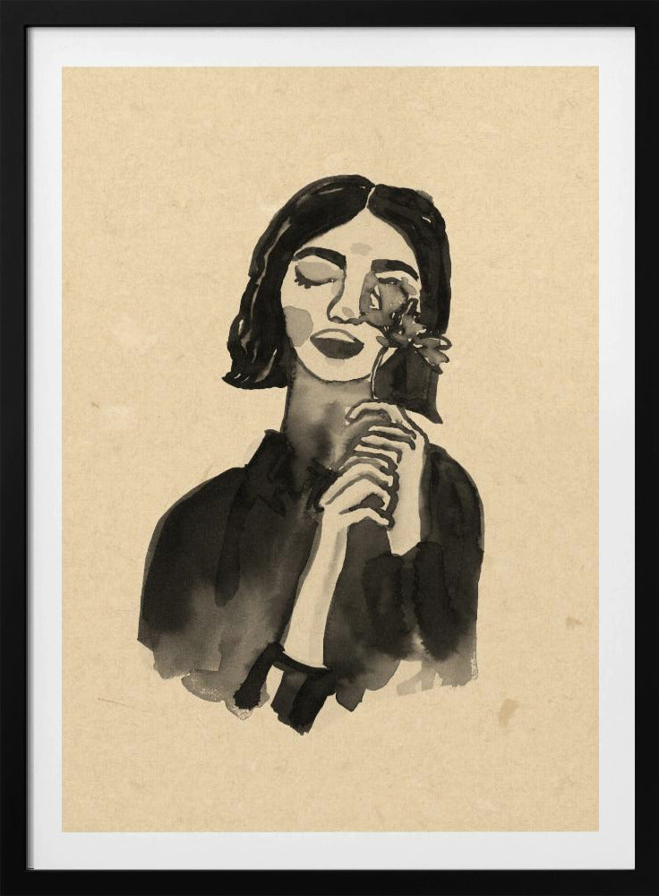 Mädchen mit Blume | Poster