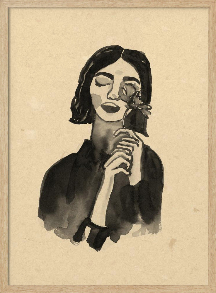 Mädchen mit Blume | Poster
