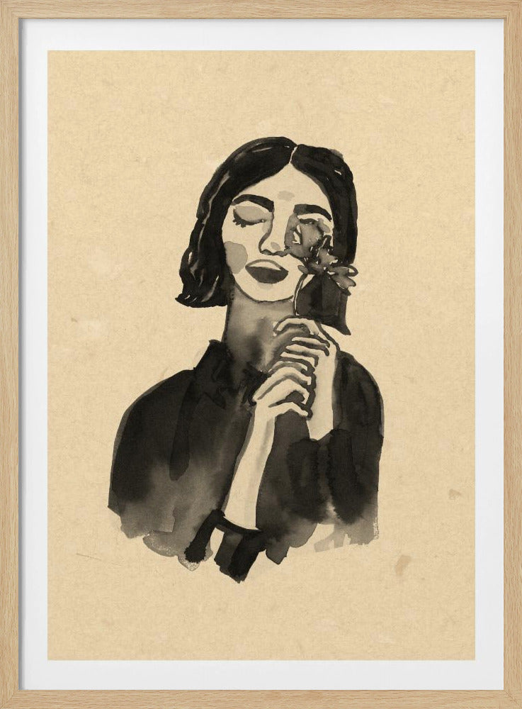Mädchen mit Blume | Poster