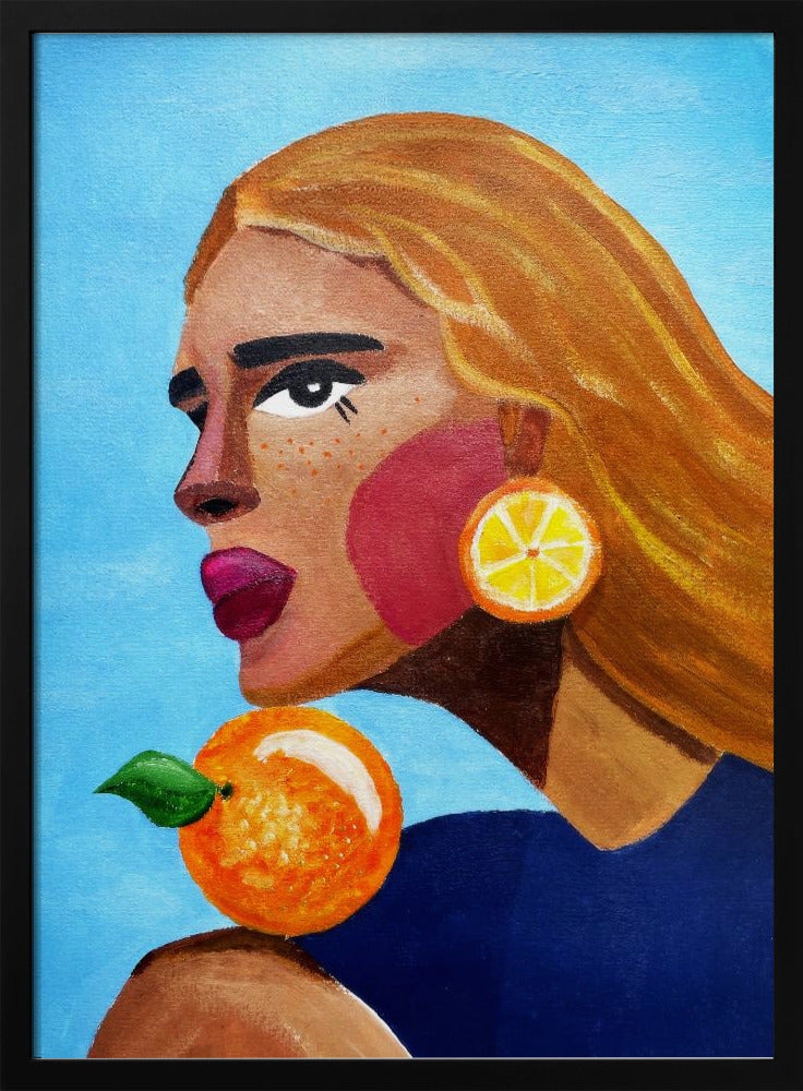 Frau mit Orange | Poster