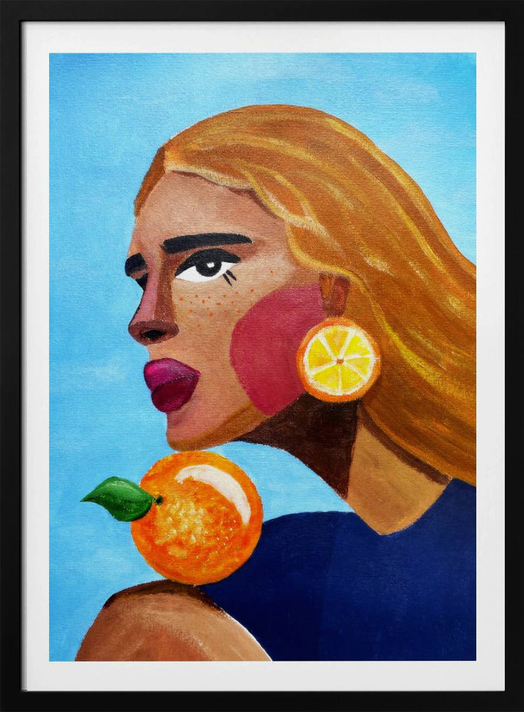 Frau mit Orange | Poster
