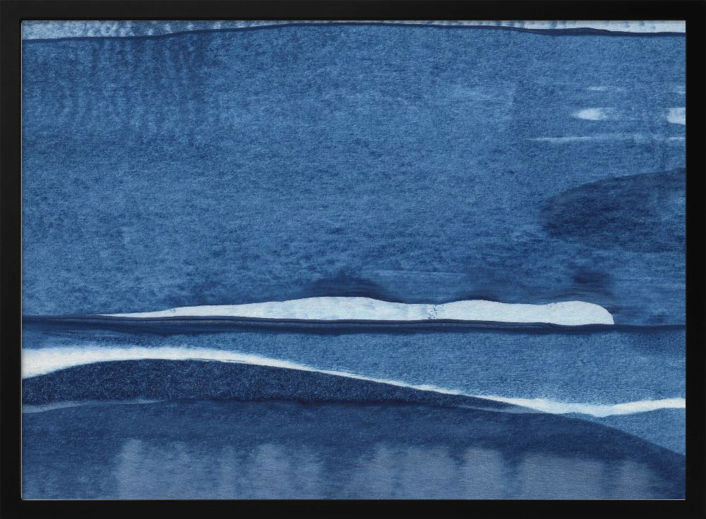 Blaue Aquarellwellen | Poster
