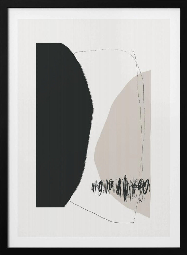 Organische Formen und Linien in neutralen Tönen | Poster