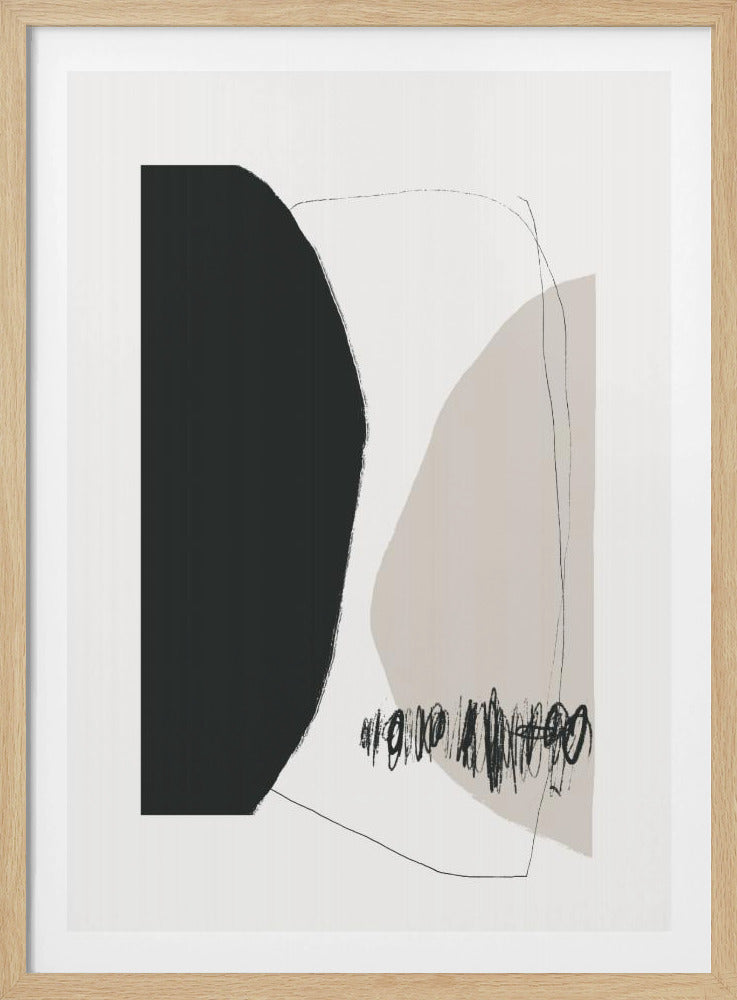 Organische Formen und Linien in neutralen Tönen | Poster
