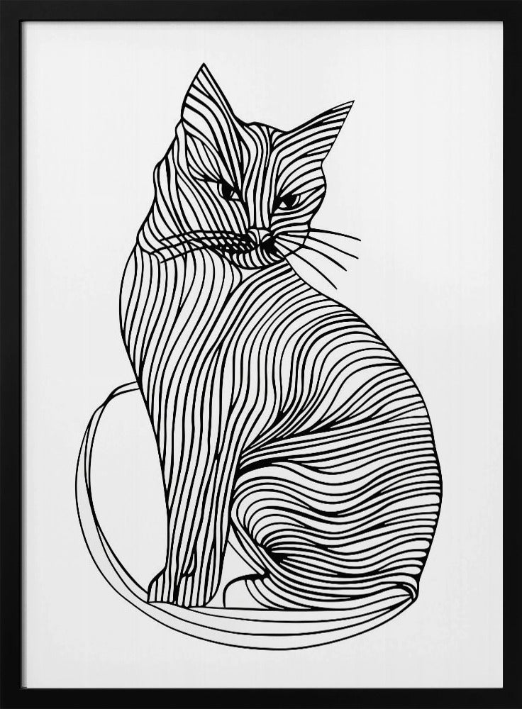 Linienkunst Katze | Poster