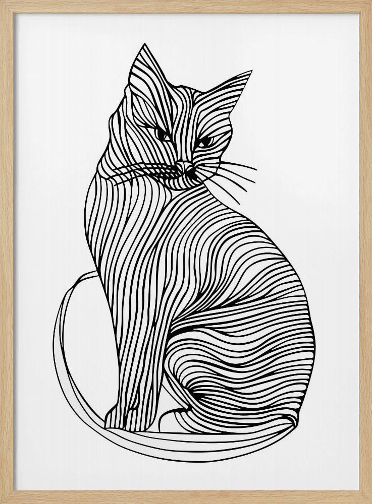 Linienkunst Katze | Poster