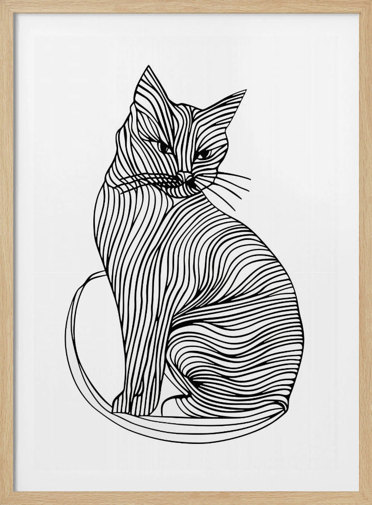 Linienkunst Katze | Poster