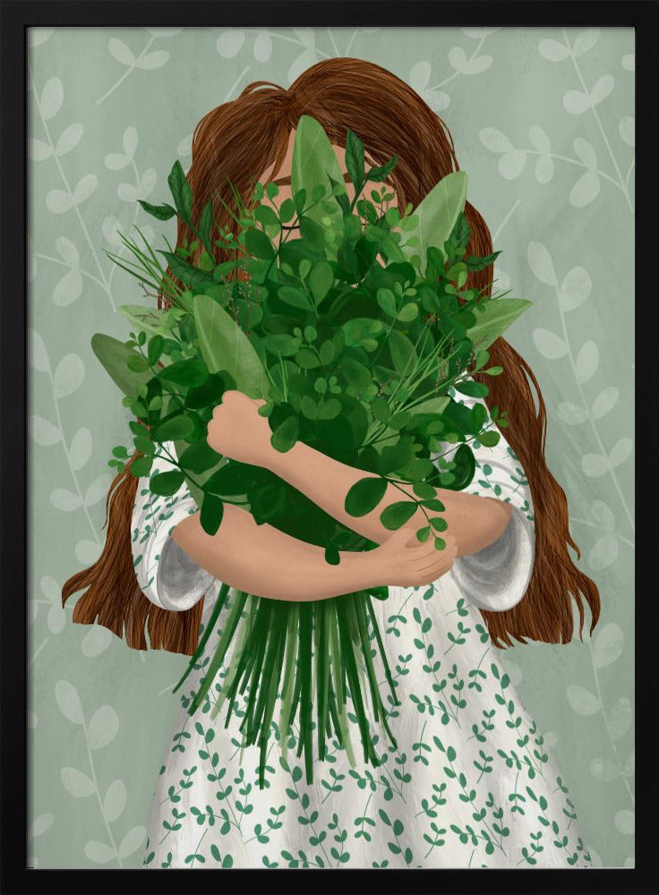 Mädchen mit Blumenstrauß | Poster