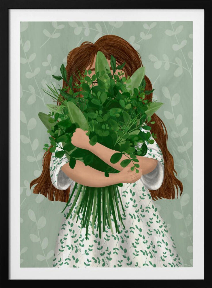 Mädchen mit Blumenstrauß | Poster