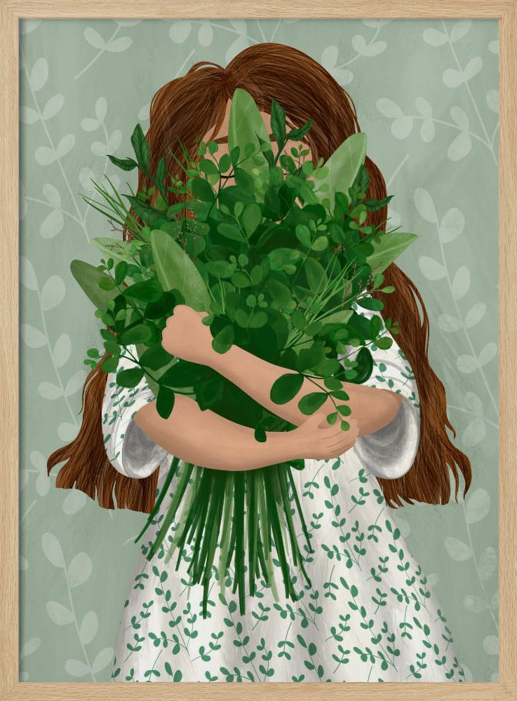 Mädchen mit Blumenstrauß | Poster