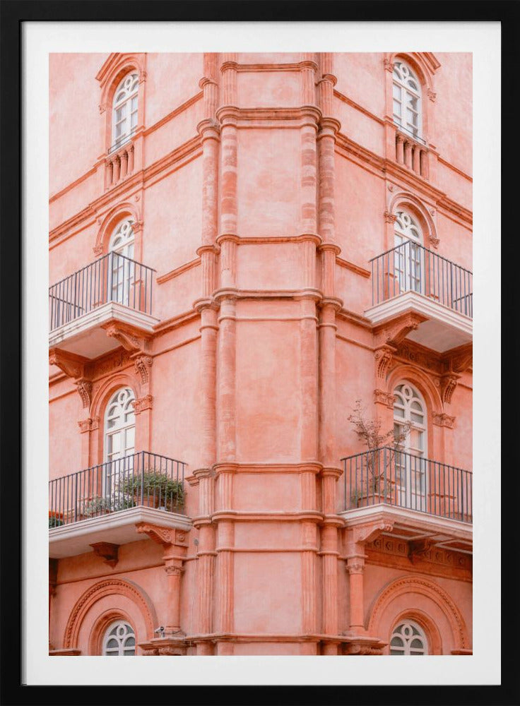 Pastellrosa Umbrien | Italien Reisefotografie | Poster