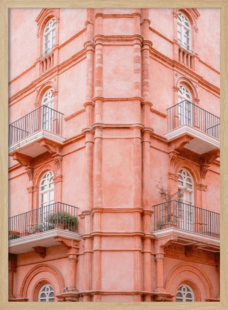 Pastellrosa Umbrien | Italien Reisefotografie | Poster