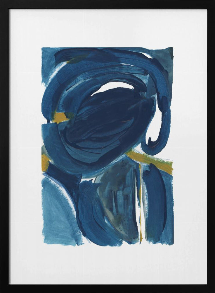 Marineblau Gold Abstrakt 2 | Poster