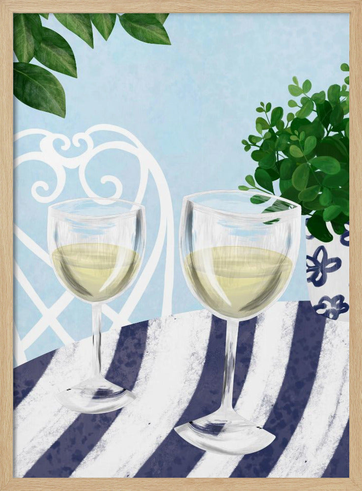Weißwein unterm Baum | Poster