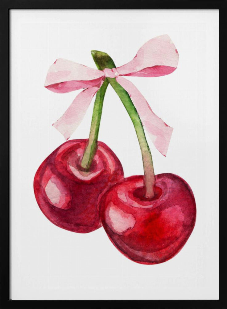 Rote Kirschrosa Schleife | Poster