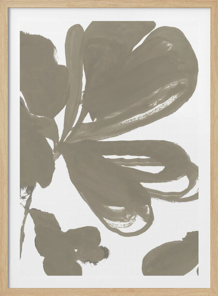 Riesiges Taupe-Blumenmuster 1 | Poster