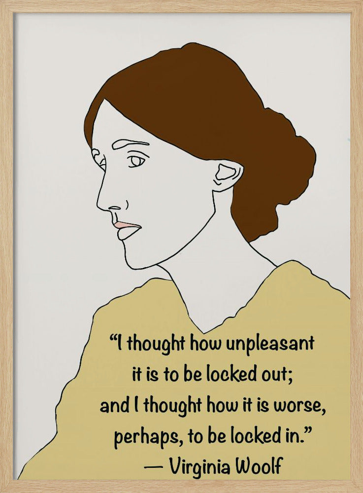 Virginia Woolf Art Gelb | Poster
