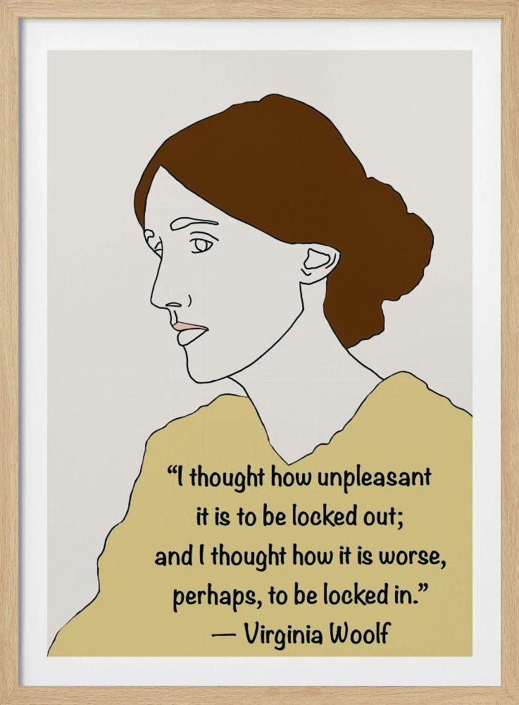 Virginia Woolf Art Gelb | Poster
