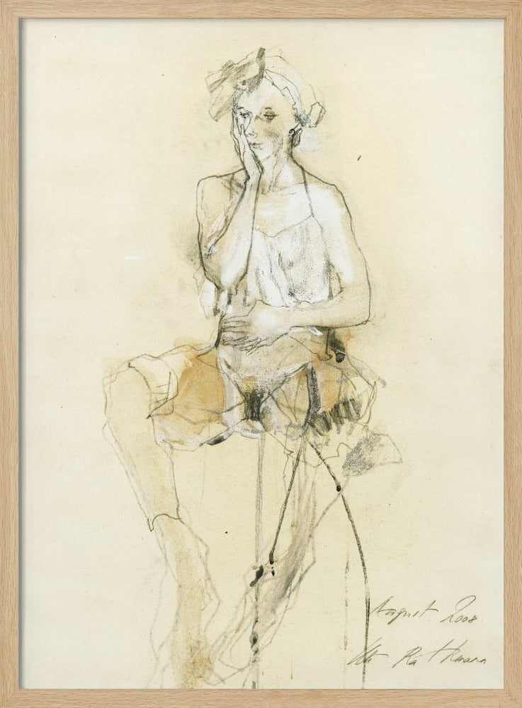 Sitzende Figur in nachdenklicher Pose | Poster