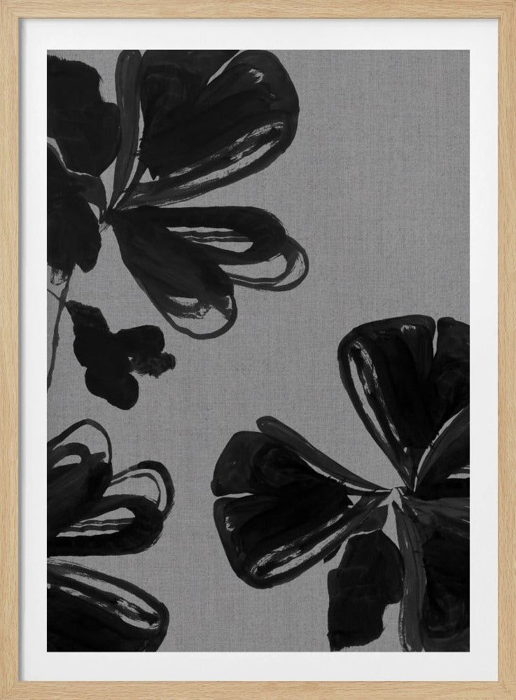 Schwarzes Blumenmuster 4 | Poster