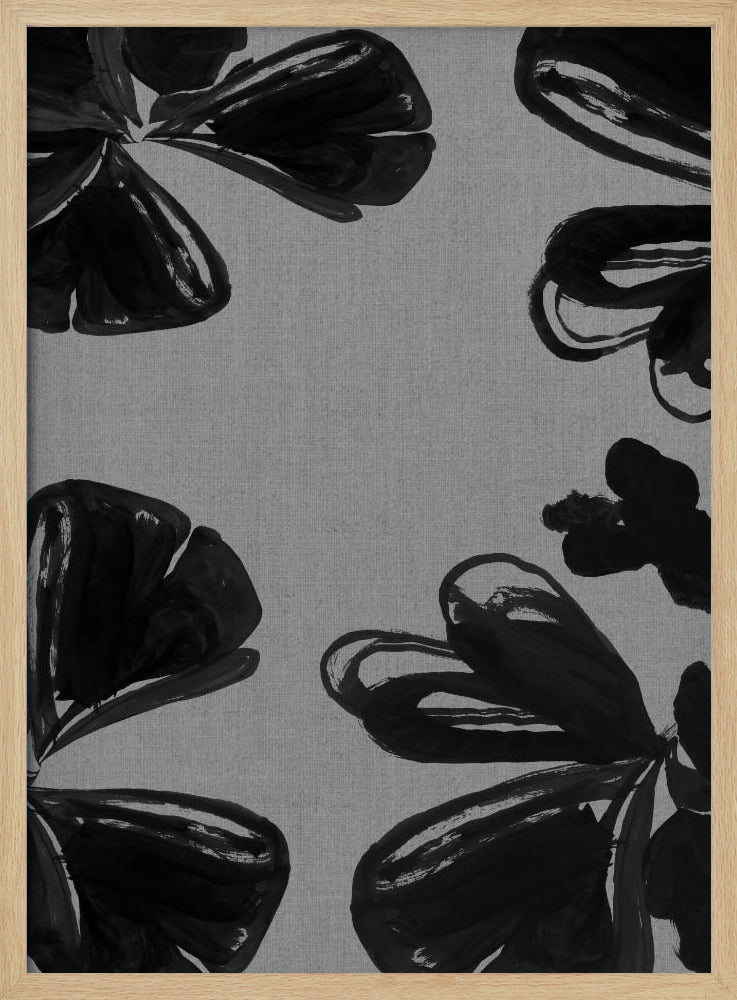 Schwarzes Blumenmuster 6 | Poster