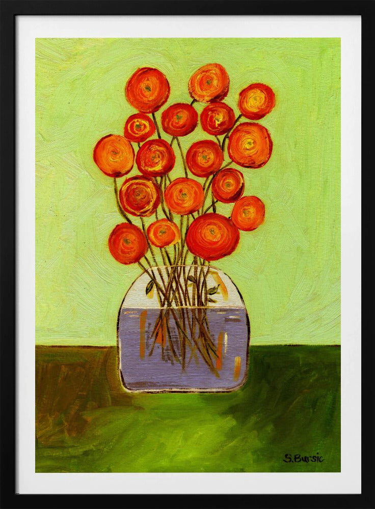 Mohnblumen in der Vase, helle Version | Poster