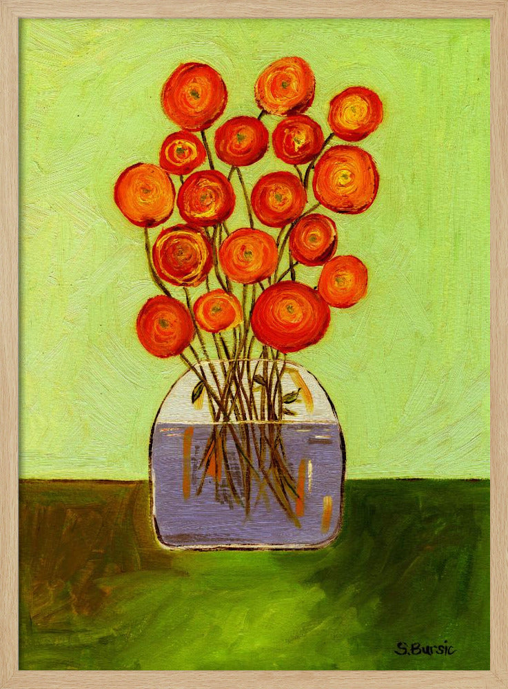 Mohnblumen in der Vase, helle Version | Poster