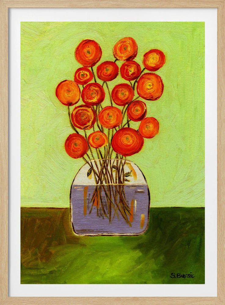 Mohnblumen in der Vase, helle Version | Poster