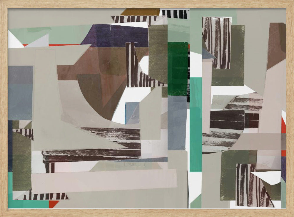 Abstraktes Hardedge-Muster in Mint- und Blautönen 4 | Poster