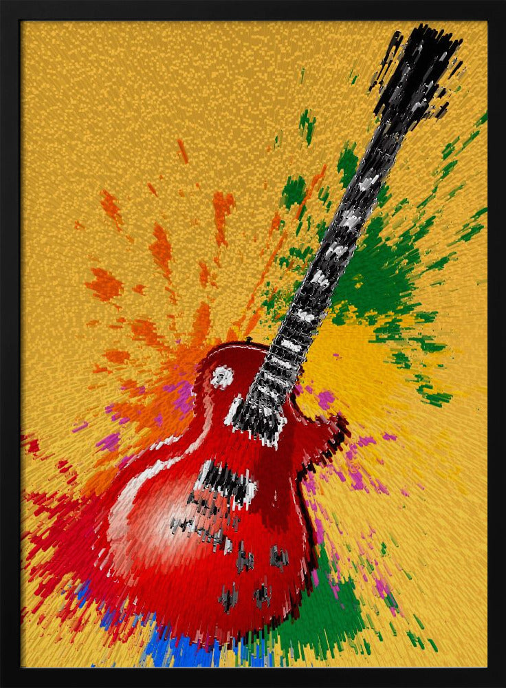 E-Gitarre Pop Art Explodierendes Poster
