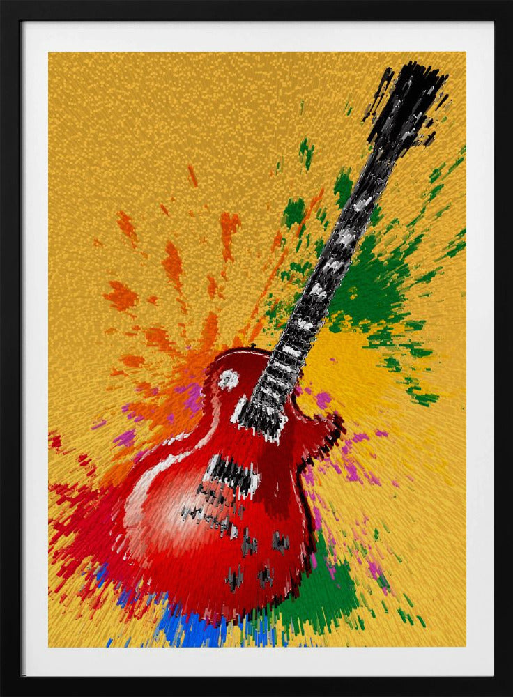 E-Gitarre Pop Art Explodierendes Poster