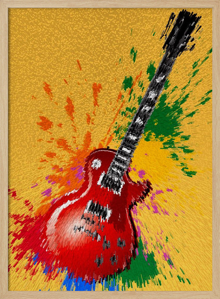E-Gitarre Pop Art Explodierendes Poster