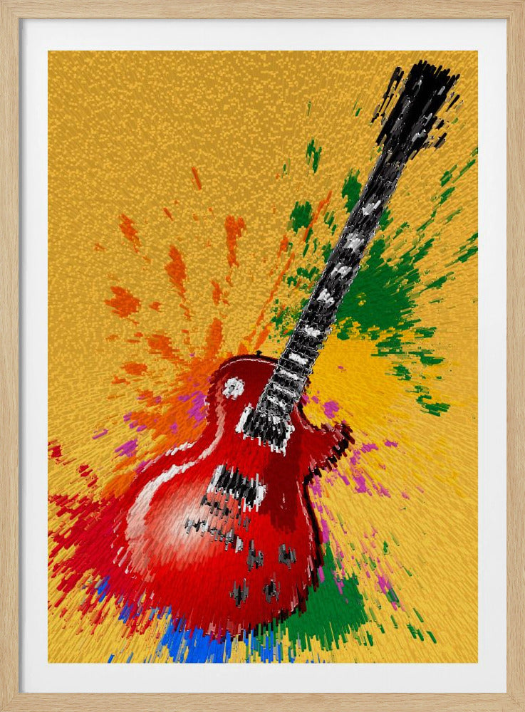E-Gitarre Pop Art Explodierendes Poster